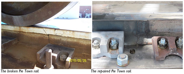 The broken Pie Town rail