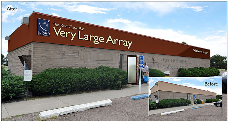 A “before and after” view of the Visitor Center, created in Photoshop prior to the actual improvements. It’s amazing what some paint and lettering can do!
