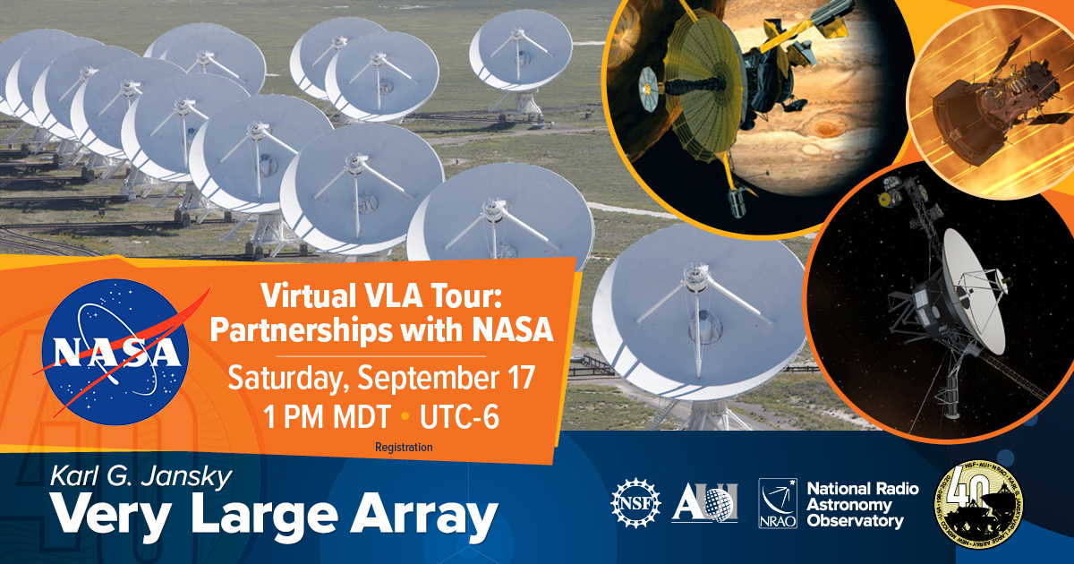 VLA Partnerships with NASA event banner. Event held Saturday September 17.