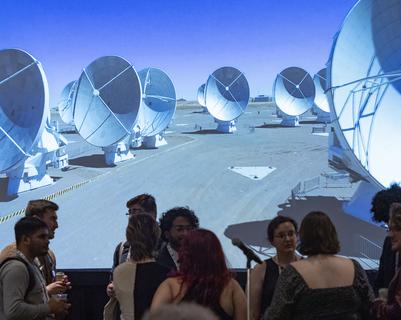 New Orleans, LA - AAS 243 in 2024 - Attendees during the 185: NRAO Town Hall at the American Astronomical Society's (AAS) 243rd meeting at the Ernest Morial Convention Center here today, Monday January 8, 2024.  The American Astronomical Society (AAS), established in 1899 and based in Washington, DC, is the major organization of professional astronomers in North America. The annual meeting is the premier astronomical event with industry representatives, and journalists in attendance and oral and poster presentations scheduled.  Photo by © CorporateEventImages/Phil McCarten 2024