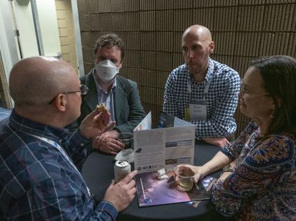 New Orleans, LA - AAS 243 in 2024 - Attendees during the 185: NRAO Town Hall at the American Astronomical Society's (AAS) 243rd meeting at the Ernest Morial Convention Center here today, Monday January 8, 2024.  The American Astronomical Society (AAS), established in 1899 and based in Washington, DC, is the major organization of professional astronomers in North America. The annual meeting is the premier astronomical event with industry representatives, and journalists in attendance and oral and poster presentations scheduled.  Photo by © CorporateEventImages/Phil McCarten 2024