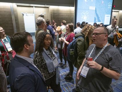 New Orleans, LA - AAS 243 in 2024 - Attendees during the 185: NRAO Town Hall at the American Astronomical Society's (AAS) 243rd meeting at the Ernest Morial Convention Center here today, Monday January 8, 2024.  The American Astronomical Society (AAS), established in 1899 and based in Washington, DC, is the major organization of professional astronomers in North America. The annual meeting is the premier astronomical event with industry representatives, and journalists in attendance and oral and poster presentations scheduled.  Photo by © CorporateEventImages/Phil McCarten 2024