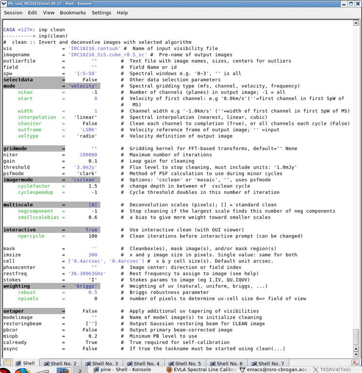 Inputs from one of the clean commands from this tutorial