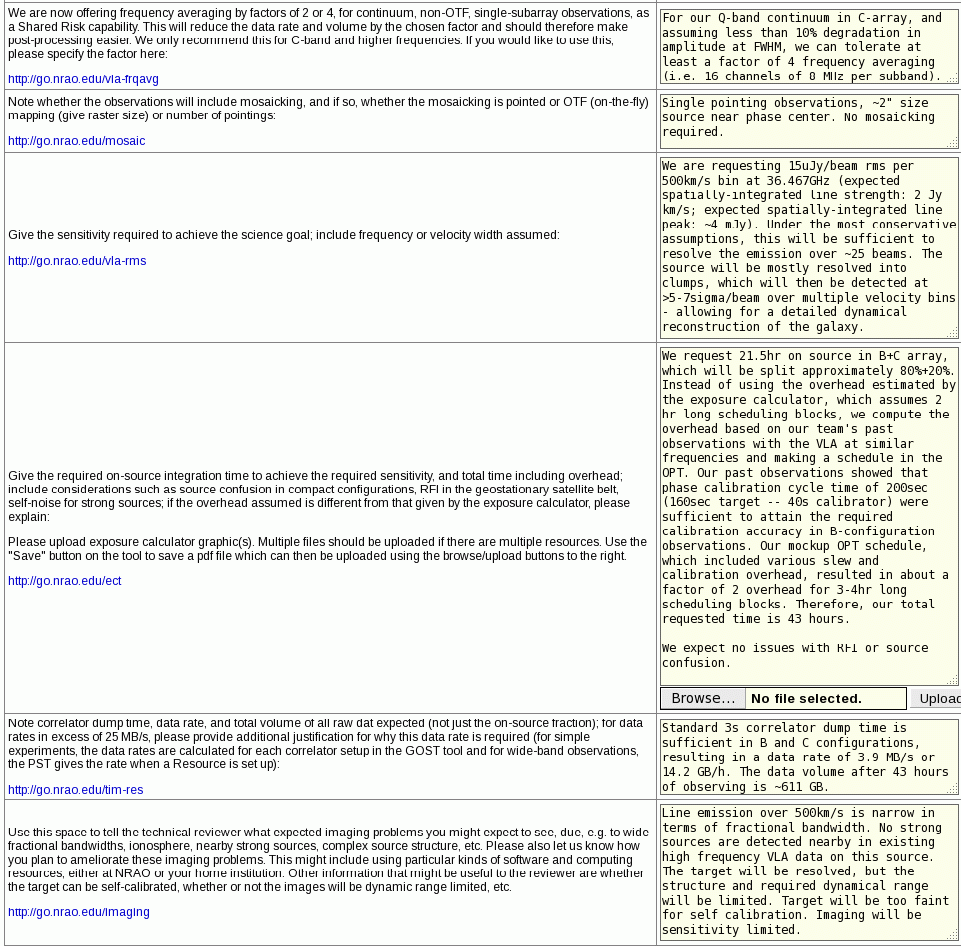 Technical Justification Example — Science site