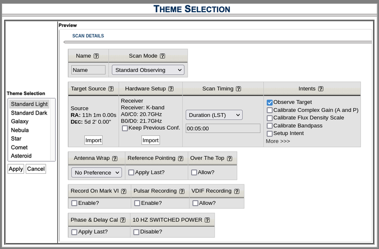 Theme Selection - Standard Light