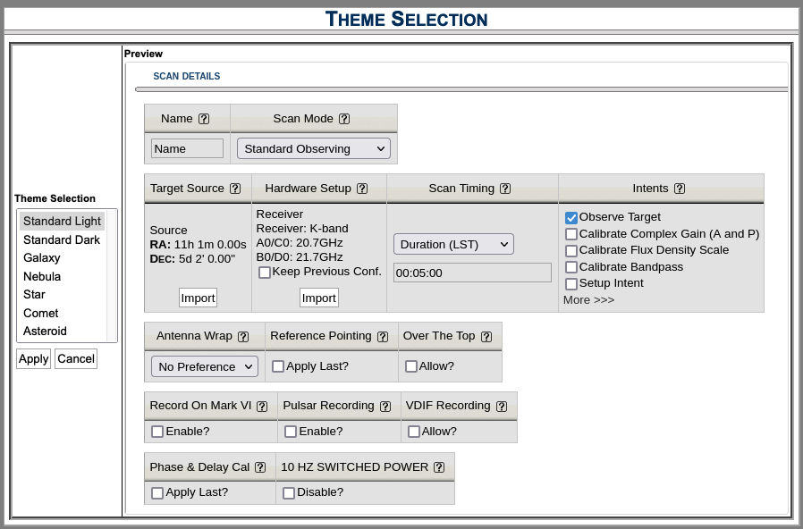 Theme Selection - Standard Light