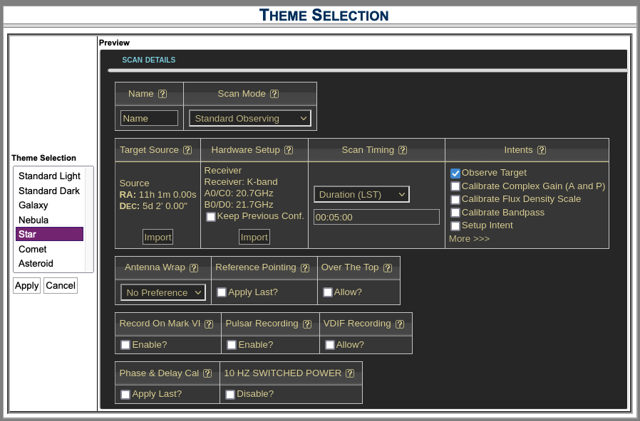 Theme Selection - Star