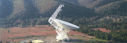 Bild på teleskopet i Green Bank från  myndighetens hemsida