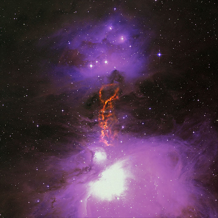 A 3-color image of a Hourglass-type nebula, obtained by running
